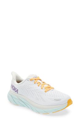 HOKA Clifton 8 Running Shoe in Blanc De Blanc /White