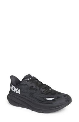 HOKA Clifton 9 Gore-Tex Waterproof Running Shoe in Black /Black