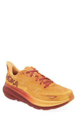 HOKA Clifton 9 Running Shoe in Amber Haze /Sherbet