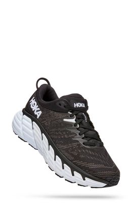 HOKA Gaviota 4 Wide Running Shoe in Black /White