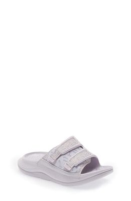 HOKA Gender Inclusive Ora Luxe Slide Sandal in Lilac Marble /Elderberry