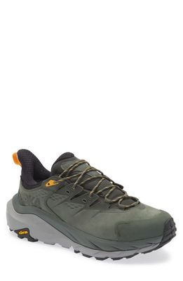 HOKA Kaha Low Gore-Tex Waterproof Sneaker in Thyme /Radiant Yellow