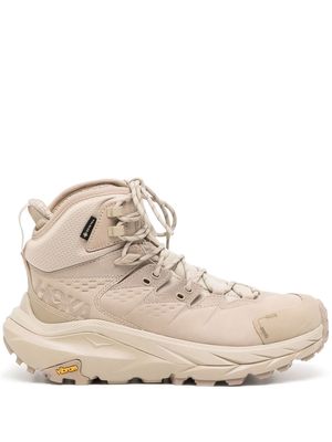 Hoka One One leather lace-up ankle boots - Neutrals