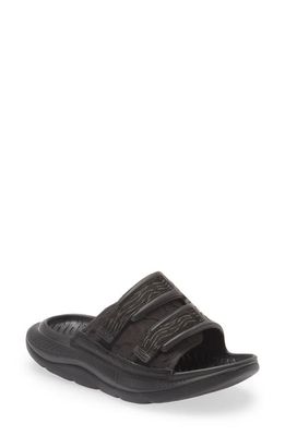 HOKA Ora Luxe Slide Sandal in Black /Black
