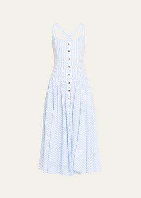 Hoku Printed Linen Midi Dress