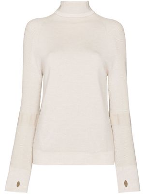 Holden ribbed-knit high neck top - Neutrals