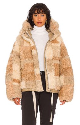 HOLDEN Sherpa Down Puffer Jacket in Nude
