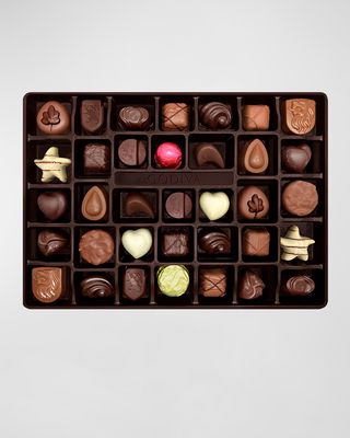 Holiday 36-Piece Chocolate Gift Box With Gold Ribbon