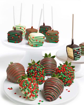 Holiday Chocolate Strawberries & Cheesecake Pops