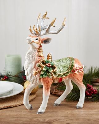 Holiday Home Green Deer Figurine