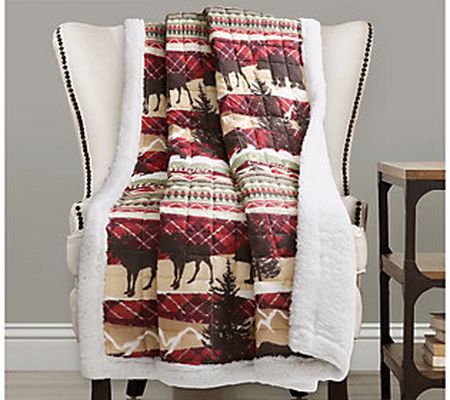 Holiday Lodge Sherpa Throw by Lush Decor