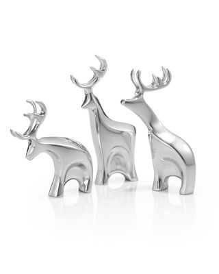 Holiday Miniature Blitzen Reindeer Figurine Set