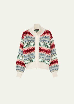 Holiday Noel Cashmere Knit Bomber Jacket