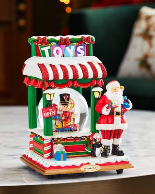 Holiday Santa Toy Shop with Snow Globe