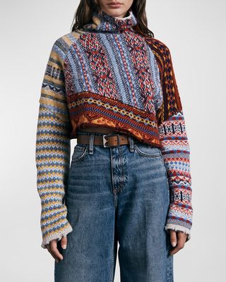 Hollis Patchwork Turtleneck Sweater