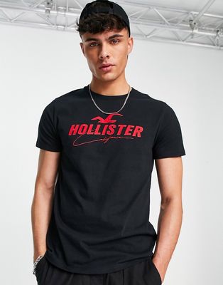 Hollister tech sport logo t-shirt in black