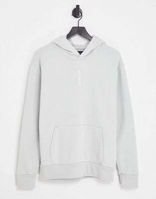 Hollister vertical logo hoodie in gray