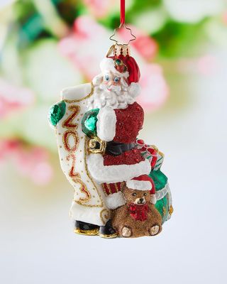 Holly Jolly New Year 2023 Santa Christmas Ornament