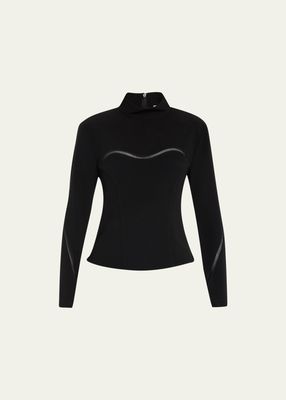 Holly Open-Stitch Long Sleeve Top