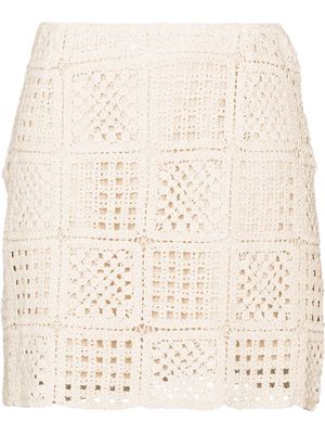 Holzweiler Ada crochet mini skirt - Neutrals