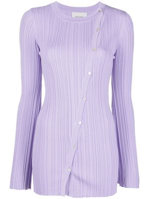 Holzweiler asymmetric ribbed cardigan - Purple