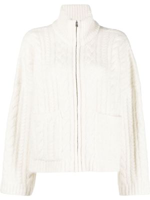 Holzweiler cable knit zip-up cardigan - White