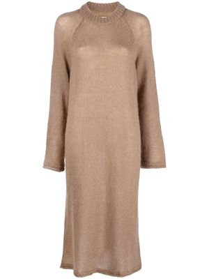 Holzweiler chunky-knit long-sleeve dress - Brown