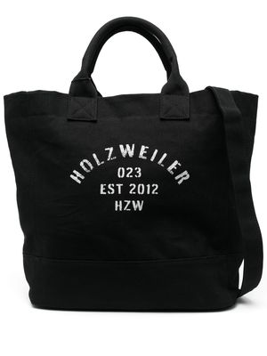 Holzweiler front logo-print tote bag - Black
