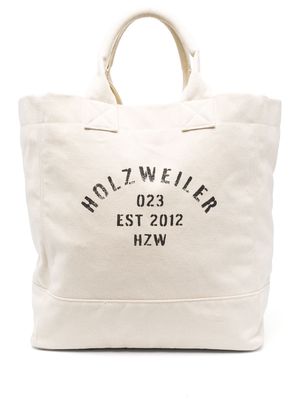 Holzweiler front logo-print tote bag - Neutrals