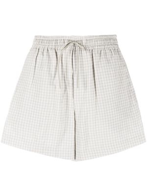 Holzweiler gingham-pattern cotton shorts - Grey