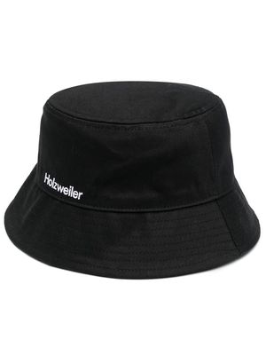 Holzweiler logo embroidered bucket hat - Black