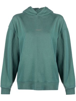 Holzweiler logo-print recycled-cotton hoodie - Green