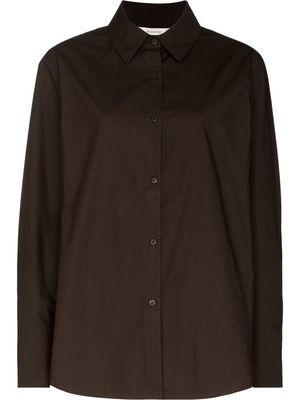 Holzweiler organic-cotton long-sleeve shirt - Brown