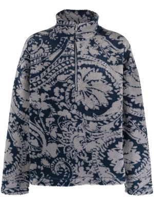Holzweiler paisley-print fleece sweatshirt - Grey