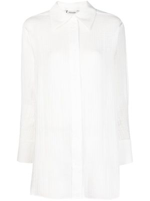 Holzweiler pleated long-sleeve shirt - White
