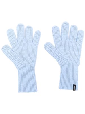 Holzweiler ribbed-knit cashmere gloves - Blue