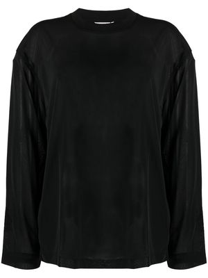 Holzweiler semi-sheer long-sleeve T-shirt - Black