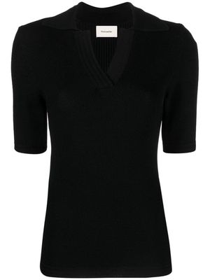 Holzweiler short-sleeve knitted polo shirt - Black