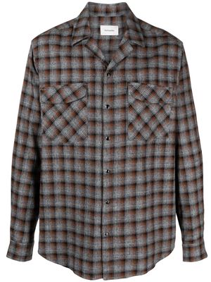 Holzweiler tartan-check cotton shirt - Grey