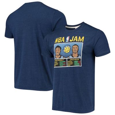 Homage Men's Ja Morant & Jaren Jackson Jr. Navy Memphis Grizzlies NBA Jam T-Shirt in Heather Navy
