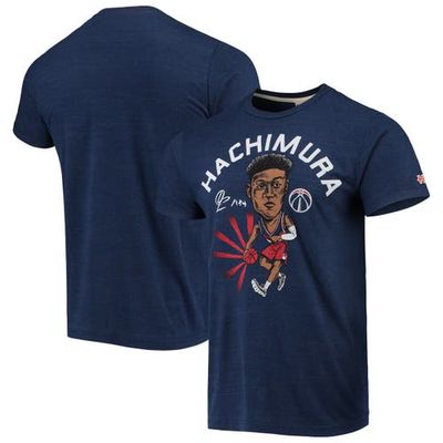 Homage Men's Rui Hachimura Heathered Navy Washington Wizards Player Graphic Tri-Blend T-Shirt in Heather Navy