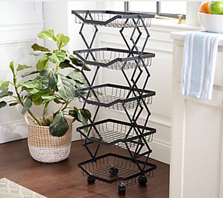 Home 365 5-Tier Collapsible All-Purpose Rack with Wheels