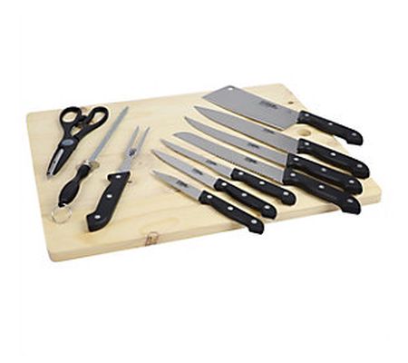 Home Basics 10-Piece Knife Set with Cutting Boa rd