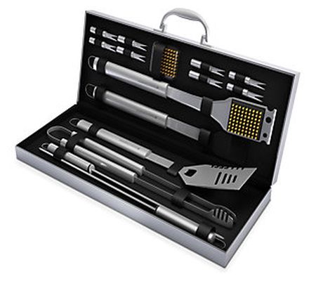 Home Complete 16pc BBQ Grill Accessories Tool K t w/ Case