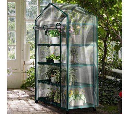 Home-Complete 4-Tier Mini Greenhouse Portable G reenhouse