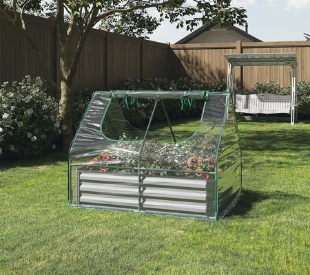 Home-Complete Raised Garden Bed with Removable reen House