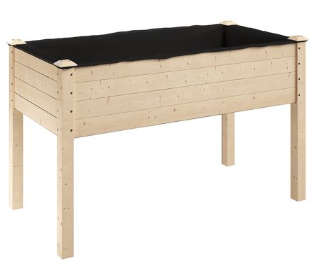 Home-Complete Raised Garden Bed Wood Planter Bo x with Liner