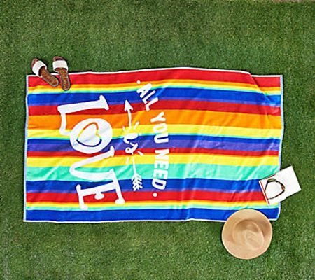 Home Reflections Oversized Rainbow Jacquard Beach Towel