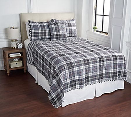 Home Reflections Plaid Quilt Set with Pillow - King