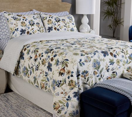 Home Reflections Reversible Floral Comforter Set- Full